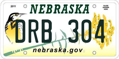 NE license plate DRB304