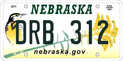 NE license plate DRB312