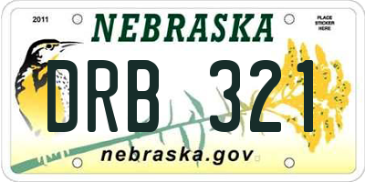 NE license plate DRB321