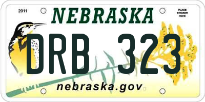 NE license plate DRB323