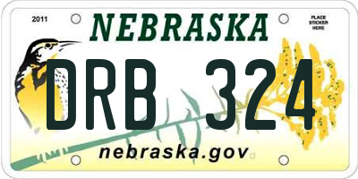 NE license plate DRB324