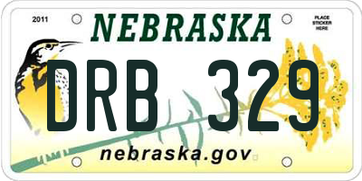 NE license plate DRB329