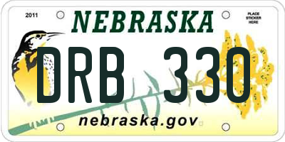 NE license plate DRB330