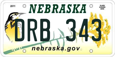 NE license plate DRB343