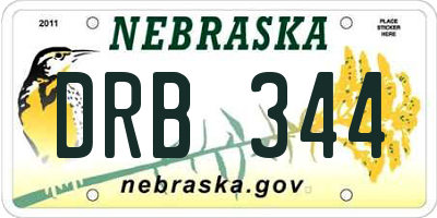 NE license plate DRB344
