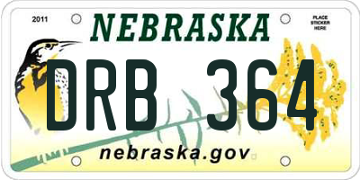 NE license plate DRB364