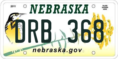 NE license plate DRB368