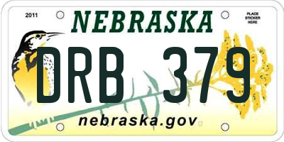 NE license plate DRB379