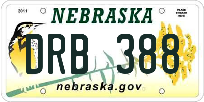 NE license plate DRB388