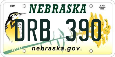 NE license plate DRB390