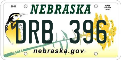 NE license plate DRB396