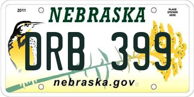 NE license plate DRB399