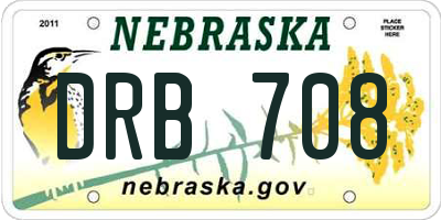 NE license plate DRB708