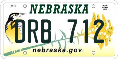 NE license plate DRB712