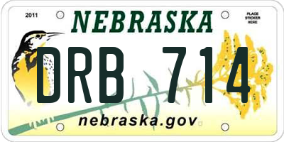 NE license plate DRB714