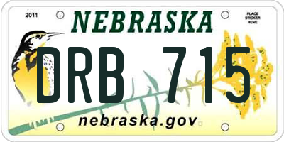 NE license plate DRB715