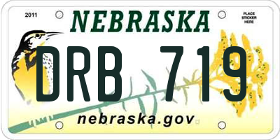 NE license plate DRB719