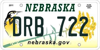 NE license plate DRB722