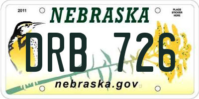 NE license plate DRB726