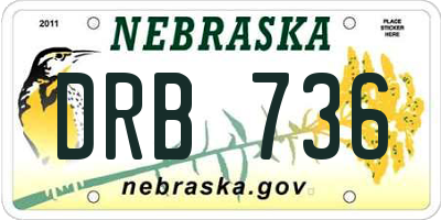 NE license plate DRB736
