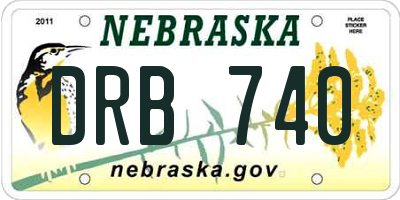 NE license plate DRB740