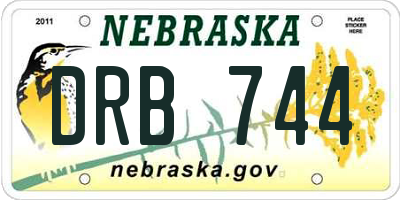 NE license plate DRB744