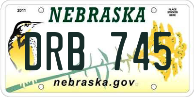NE license plate DRB745