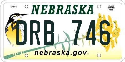 NE license plate DRB746