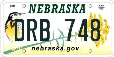 NE license plate DRB748