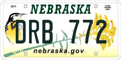 NE license plate DRB772