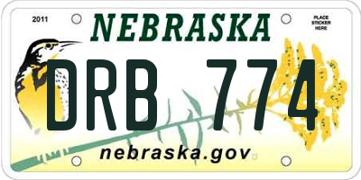 NE license plate DRB774