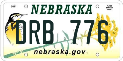 NE license plate DRB776