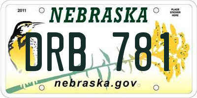 NE license plate DRB781