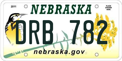 NE license plate DRB782