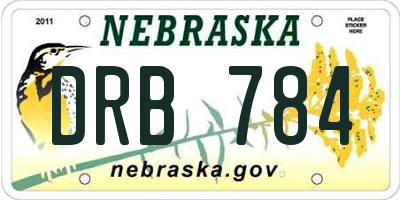 NE license plate DRB784