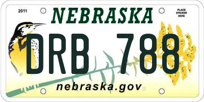 NE license plate DRB788