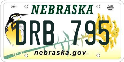 NE license plate DRB795
