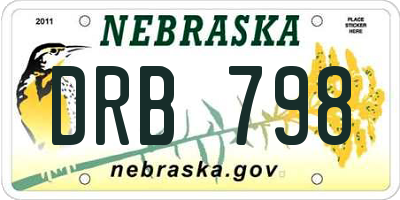 NE license plate DRB798