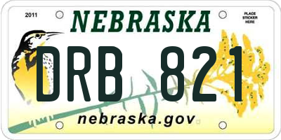 NE license plate DRB821