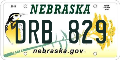 NE license plate DRB829