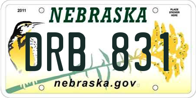 NE license plate DRB831