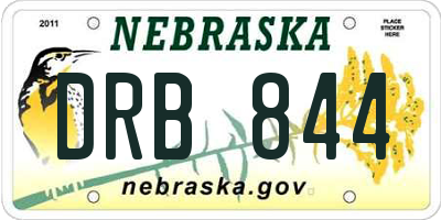 NE license plate DRB844