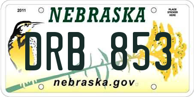 NE license plate DRB853