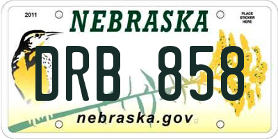 NE license plate DRB858