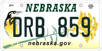 NE license plate DRB859
