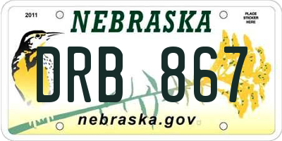 NE license plate DRB867