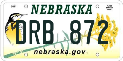 NE license plate DRB872
