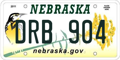 NE license plate DRB904