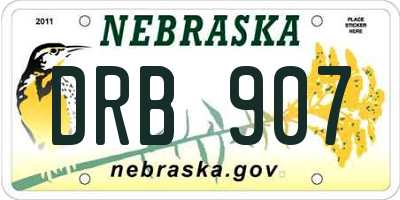 NE license plate DRB907