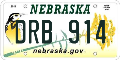 NE license plate DRB914